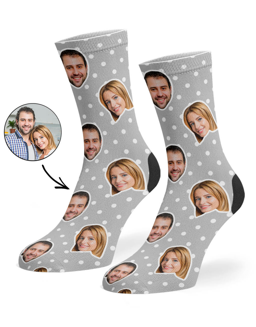Polka Dot Face On Socks
