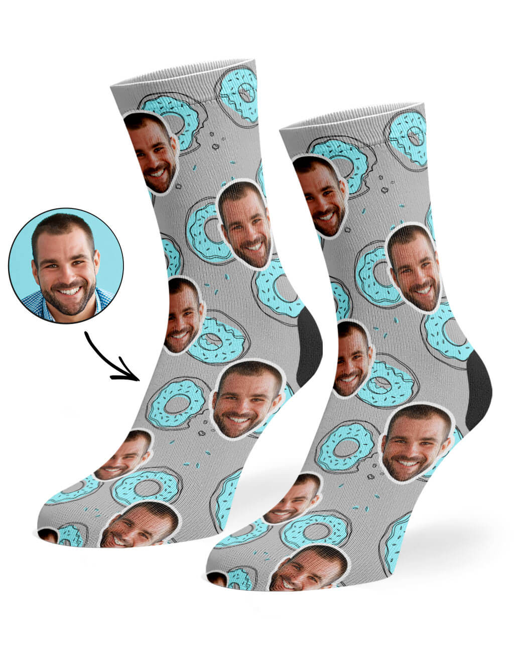 Funny Donut Doodle Socks