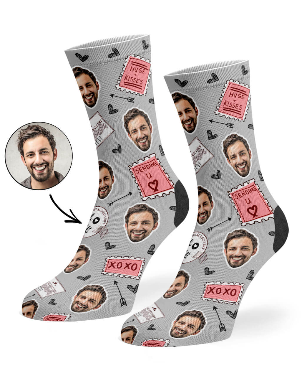 Unique Love Stamp Face Socks Gift