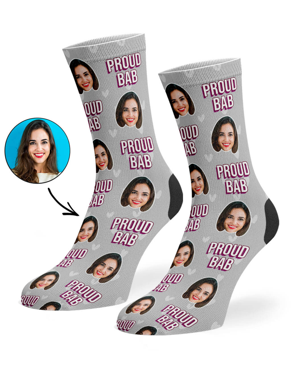 Proud Bab Socks With Face On