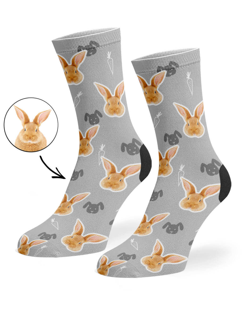Rabbit on Adult Socks
