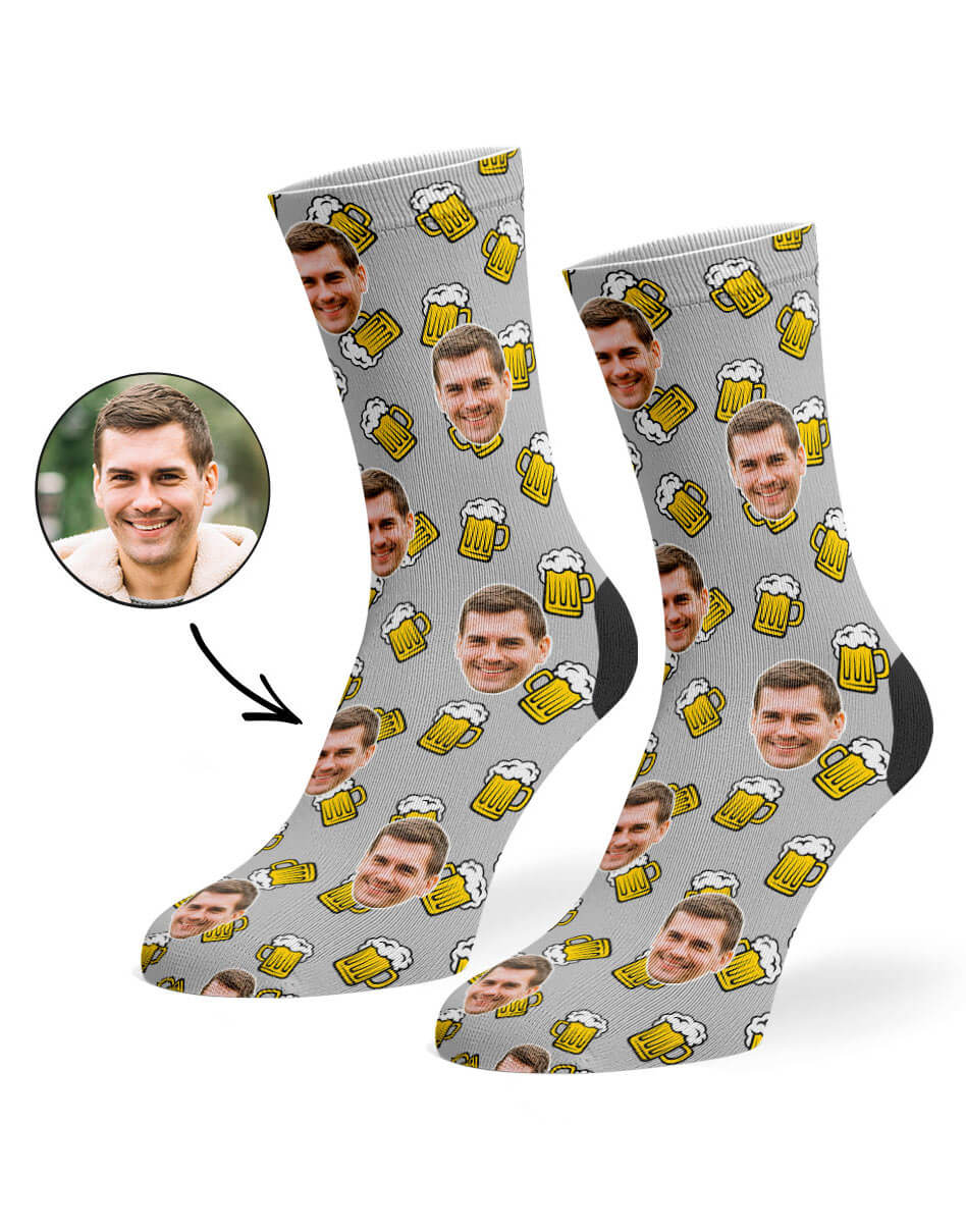 Beer Face Socks With Your Own Photo