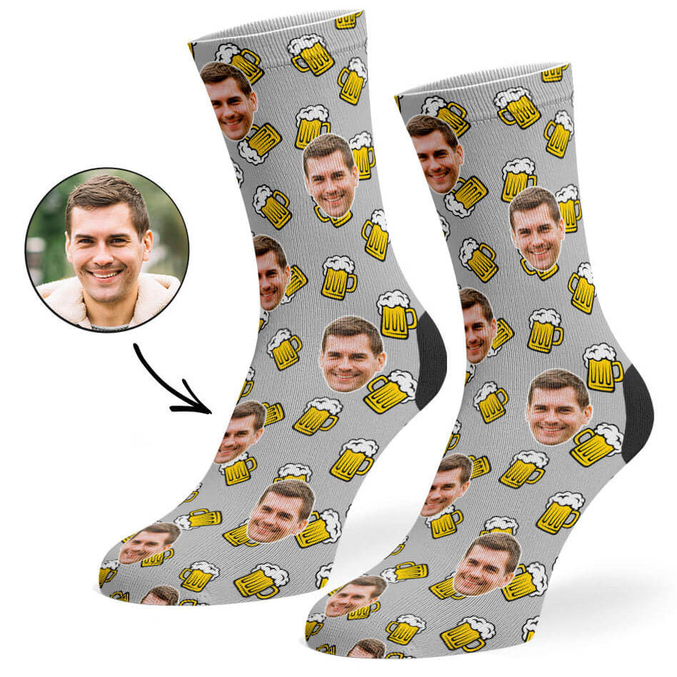 Beer Face Socks With Your Own Photo