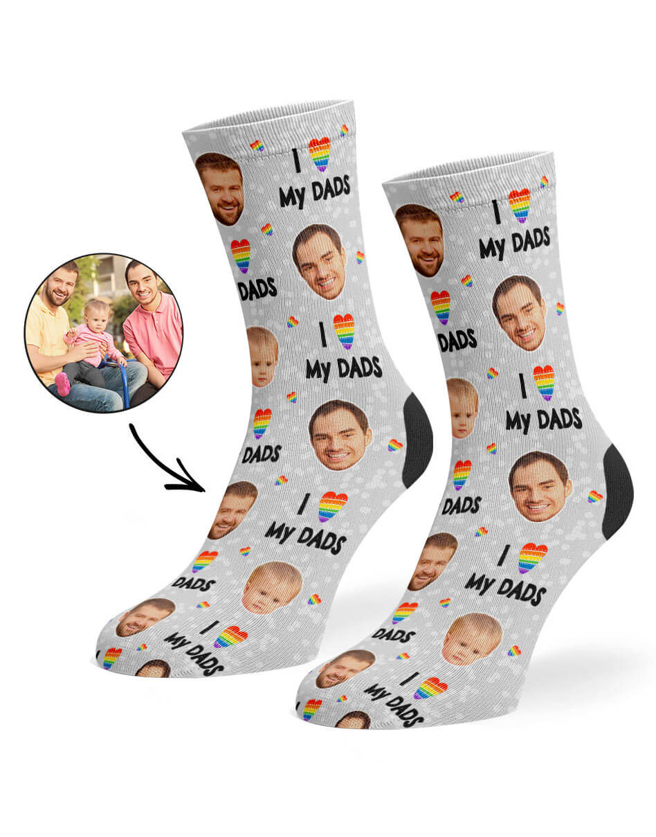 I Love My Two Dads Socks