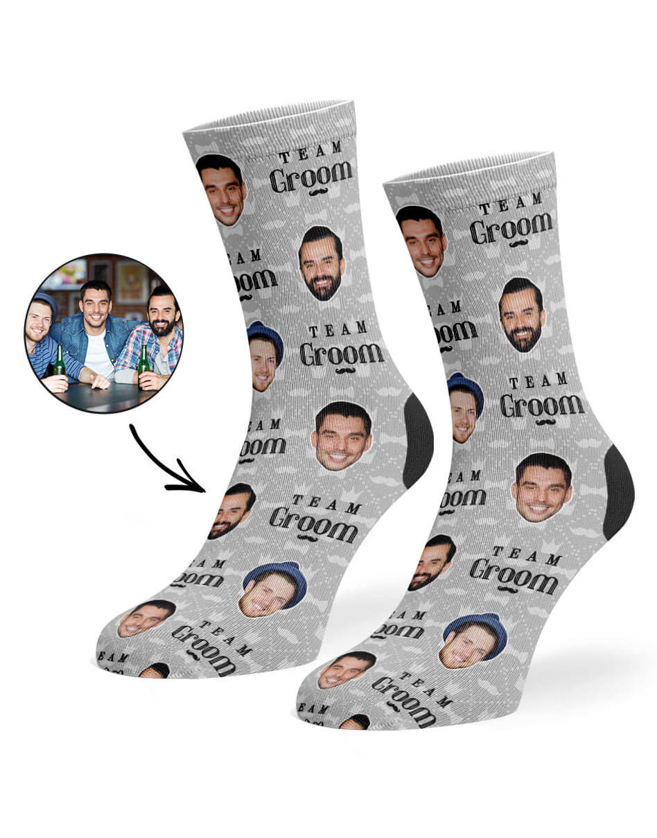 Custom Photo Team Groom Socks