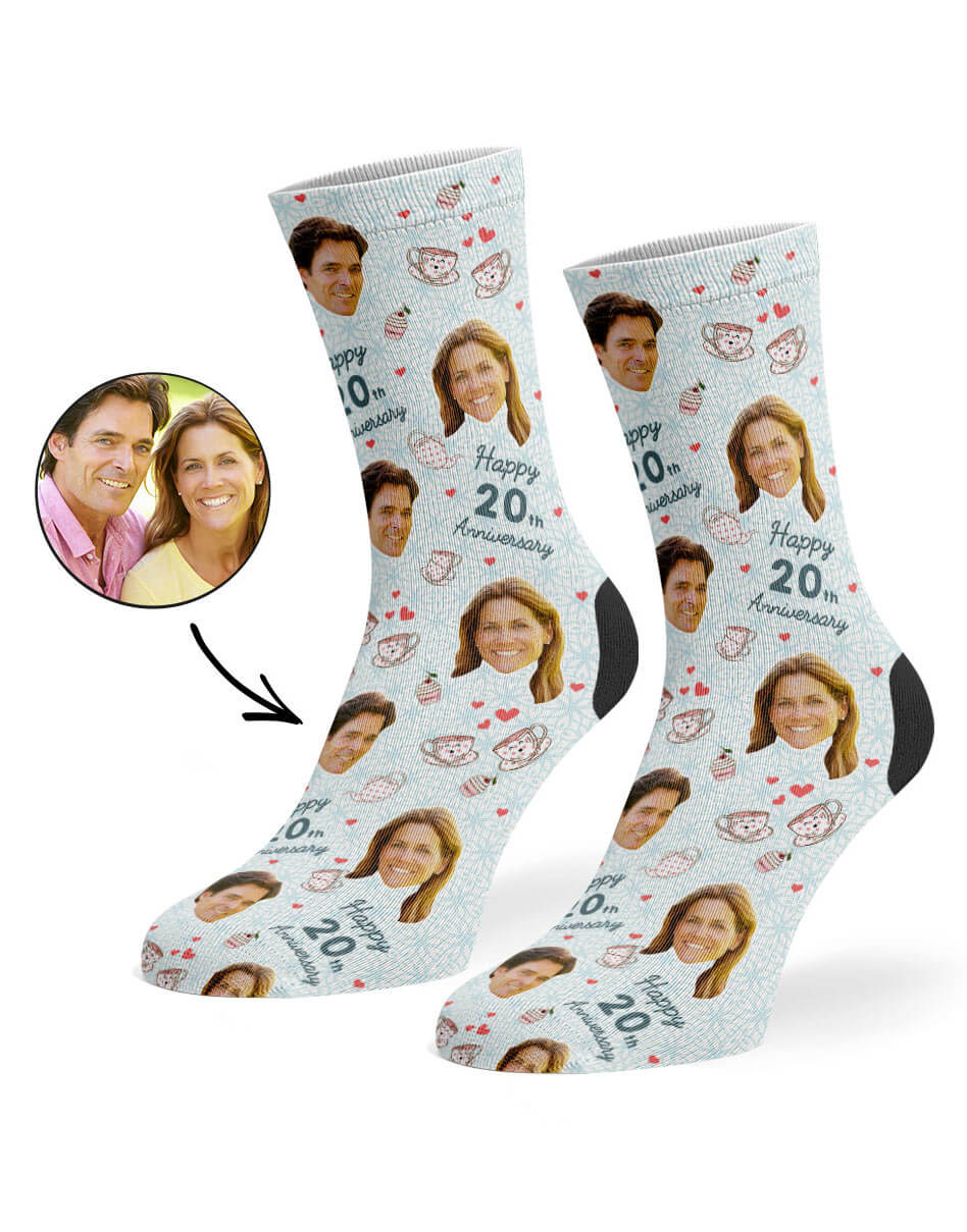 White 20th Anniversary Socks