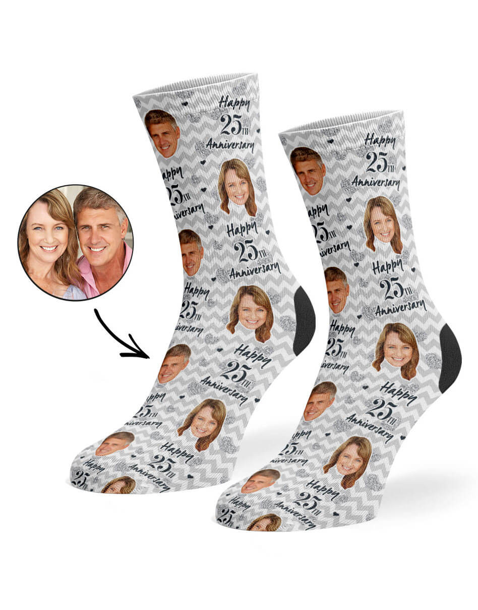 Personalised 25th Anniversary Socks