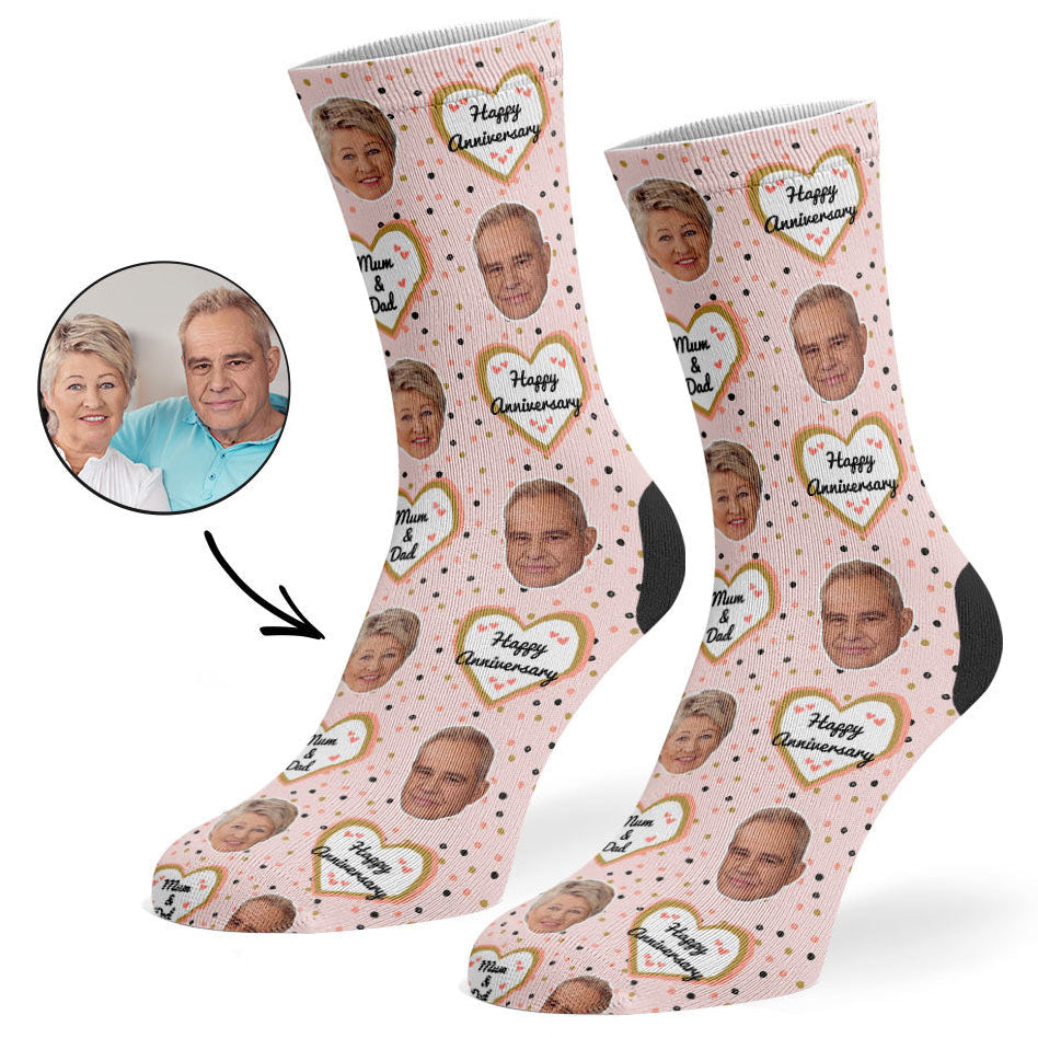 Personalised Happy Anniversary Mum & Dad Socks