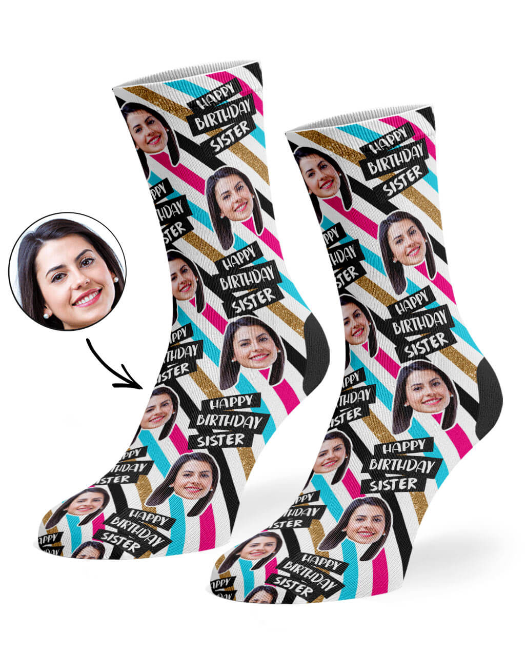 Personalised Happy Birthday Sister Socks