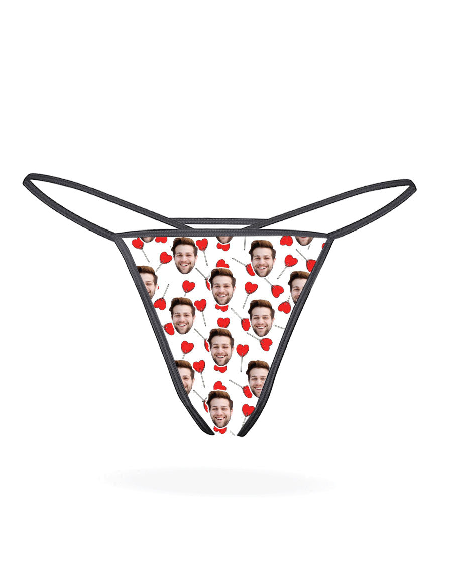 White Heart Lollipops Thong
