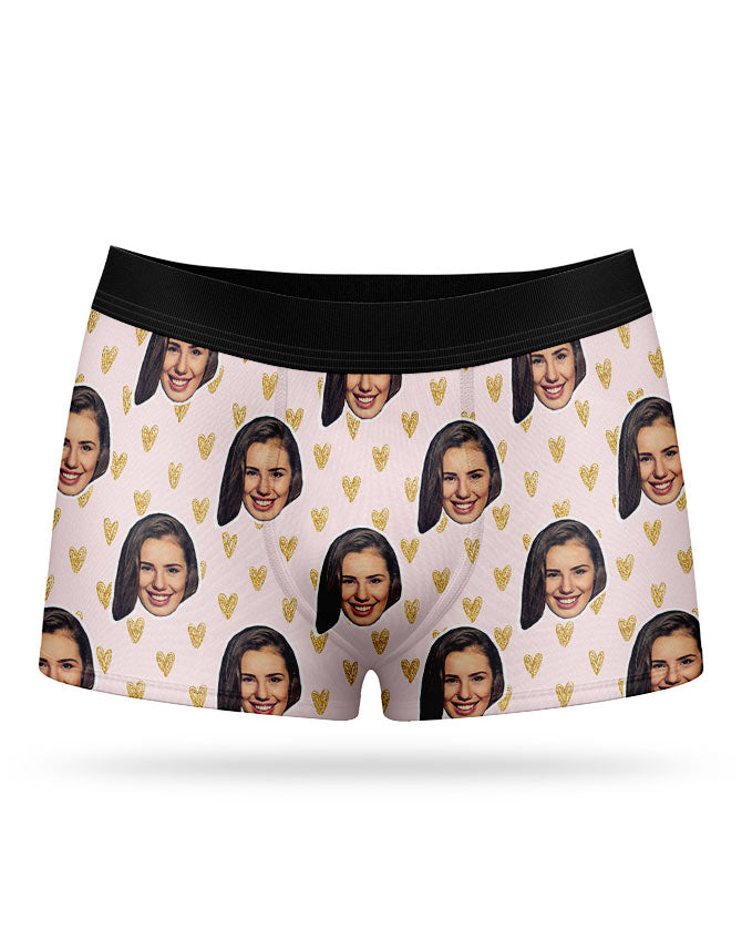 Personalised Face Hearts Boxer Shorts