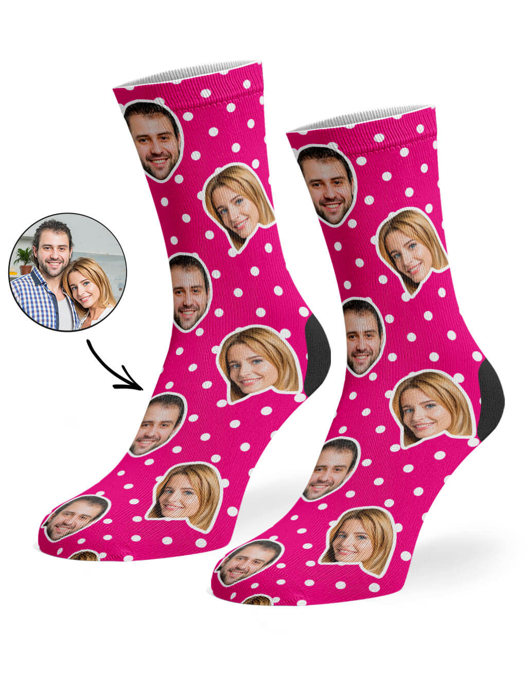 Funny Polka Dot Face Socks