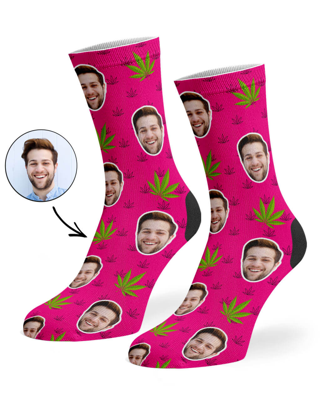Your Photo On Weed Socks