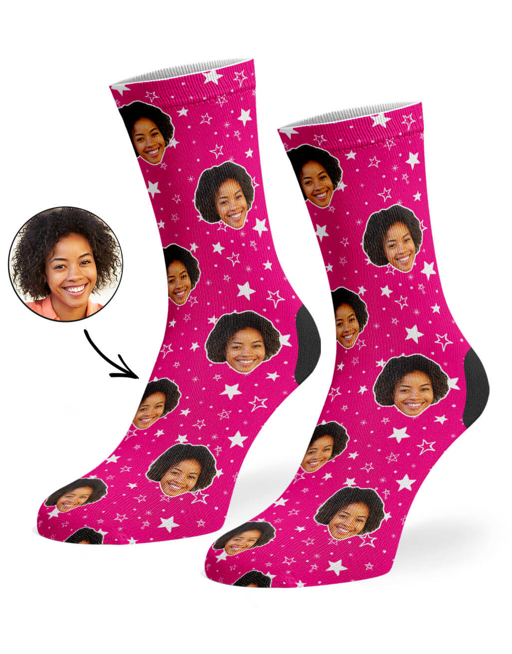 Your Photo On Star Pattern Socks