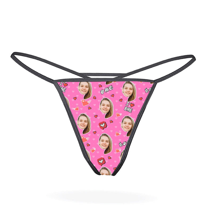 Pink I Love Bae Thong