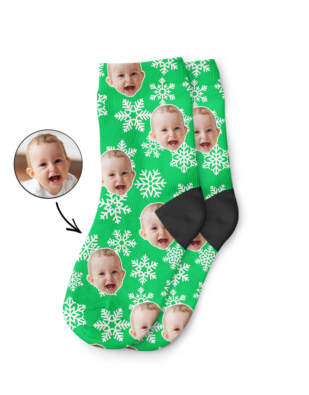 Personalised Christmas Snowflake Kids Socks