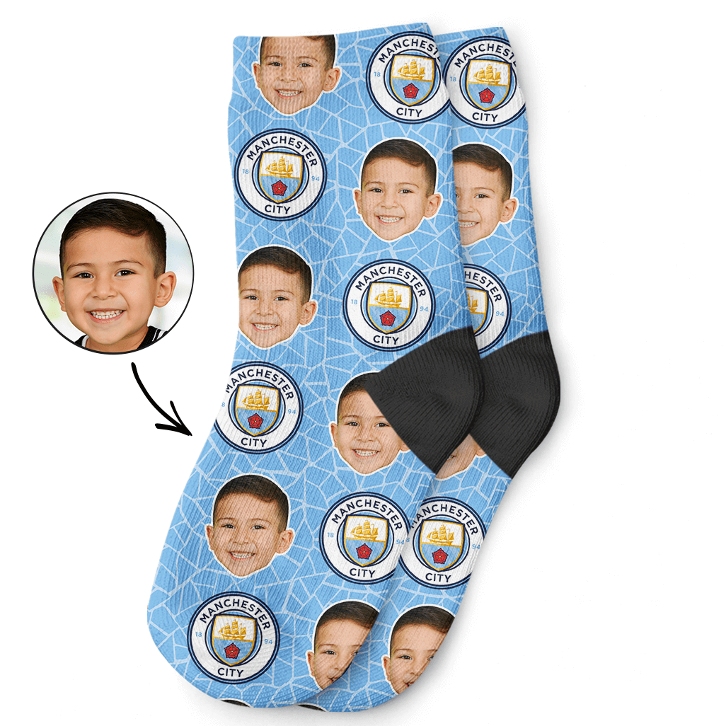 Personalised Man City Kids Socks