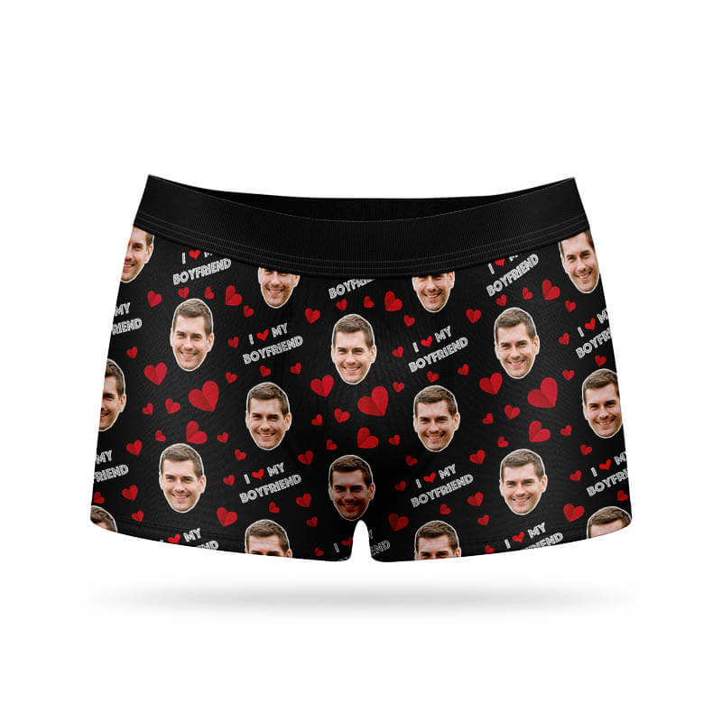 I Love My Boyfriend Face Boxers