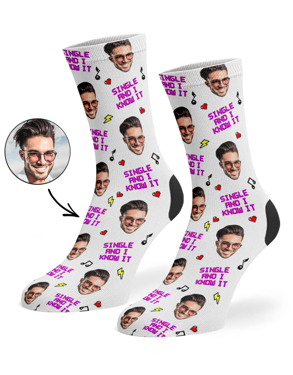 Single And I Know It Face Socks