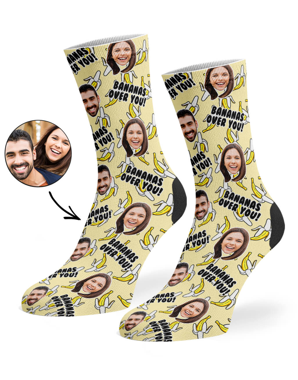 Bananas Over You Face Socks