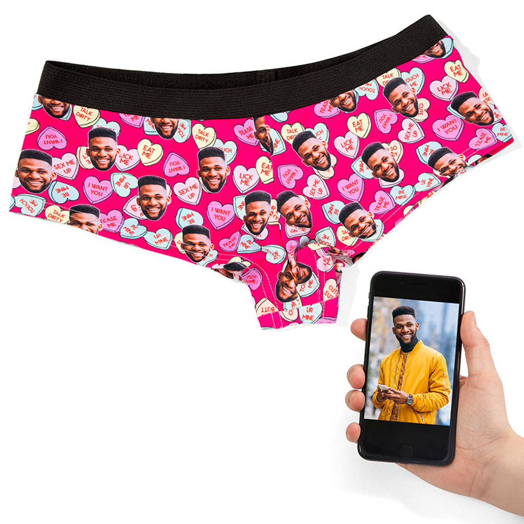 Personalised Naughty Love Hearts Knickers