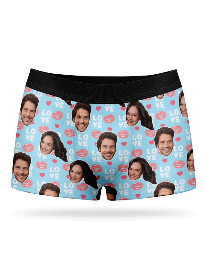 Love Lips Boxer Shorts With Faces On