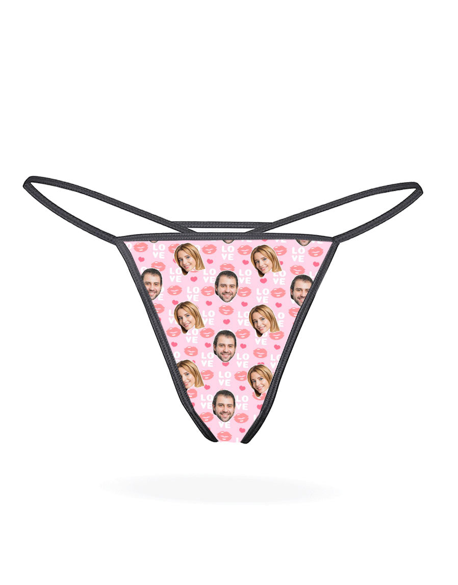 Love Lips Thong With Couples Faces