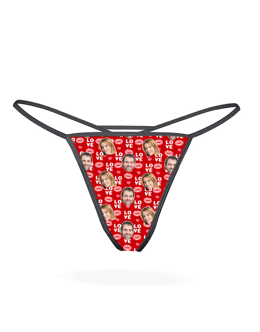 Red Love Lips Thong