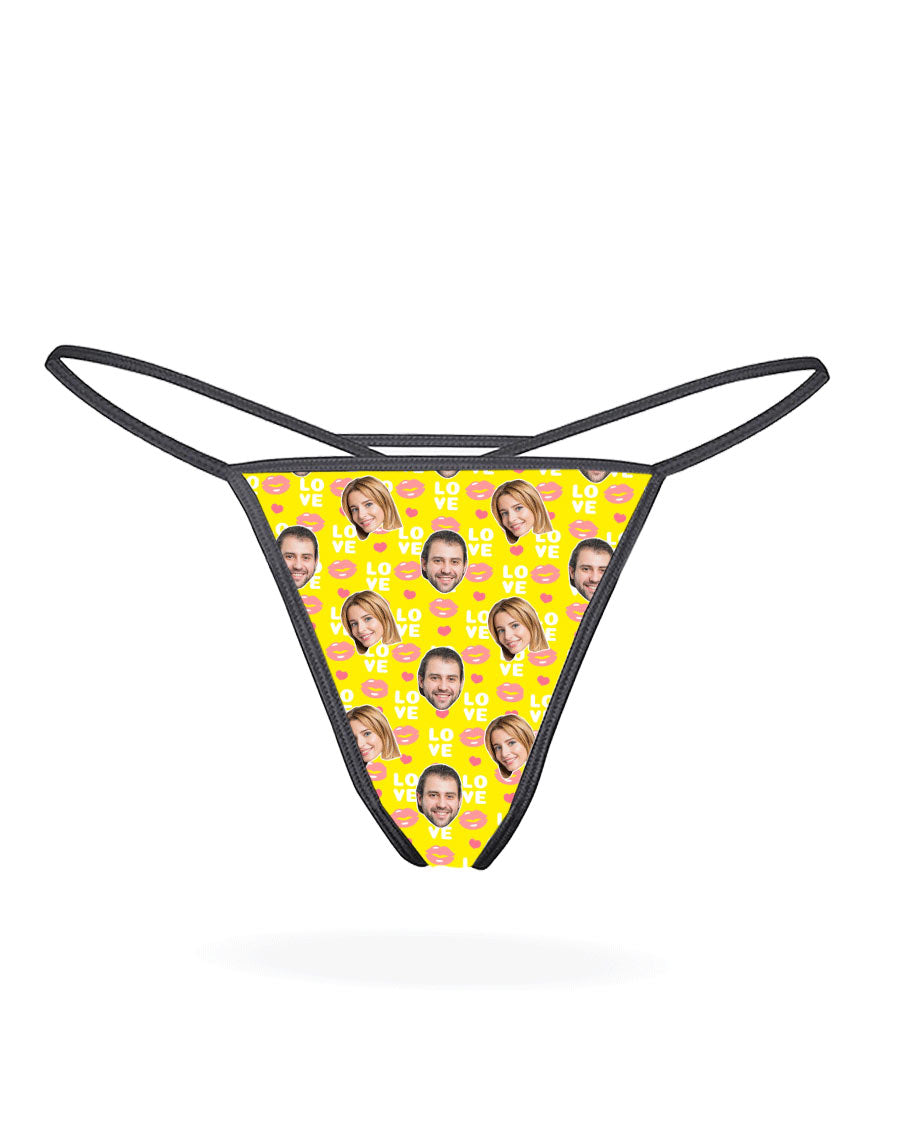 Customised Photo Love Lips Thong