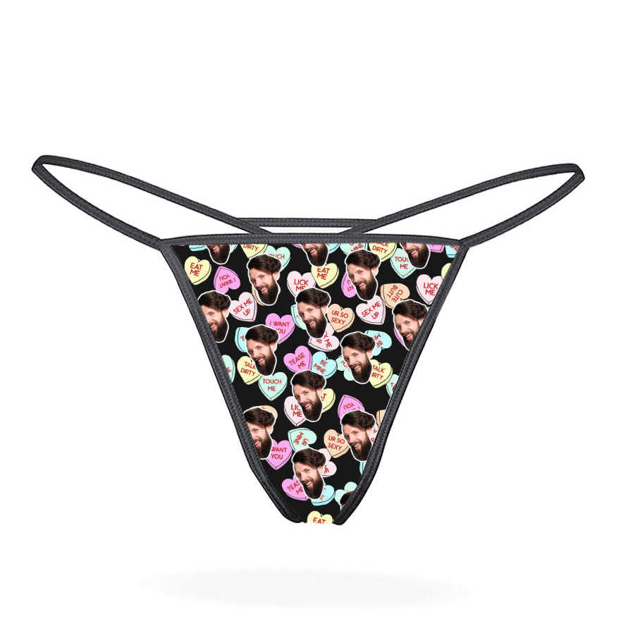 Naughty Love Hearts Thong Funny Gift