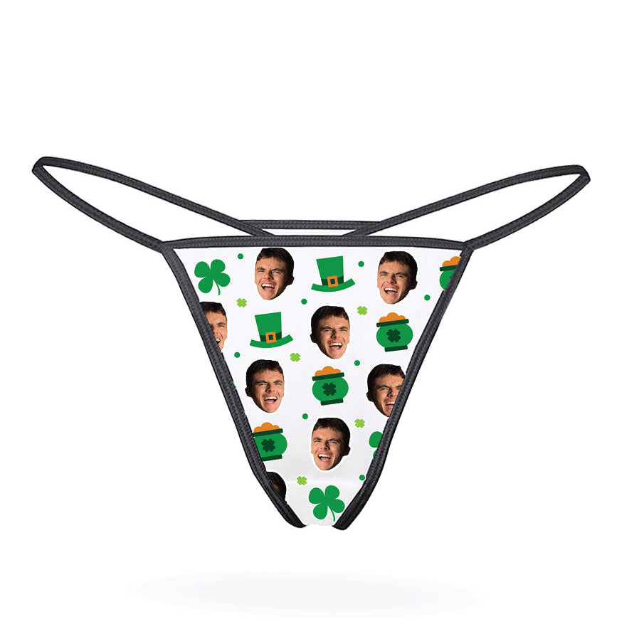 Luck of the Irish Face On Thong