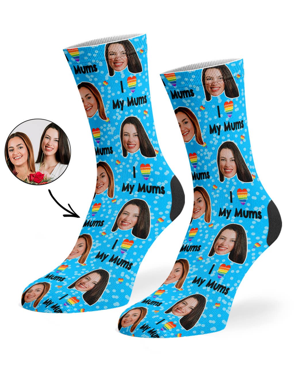 I Love My Mums Photo Socks