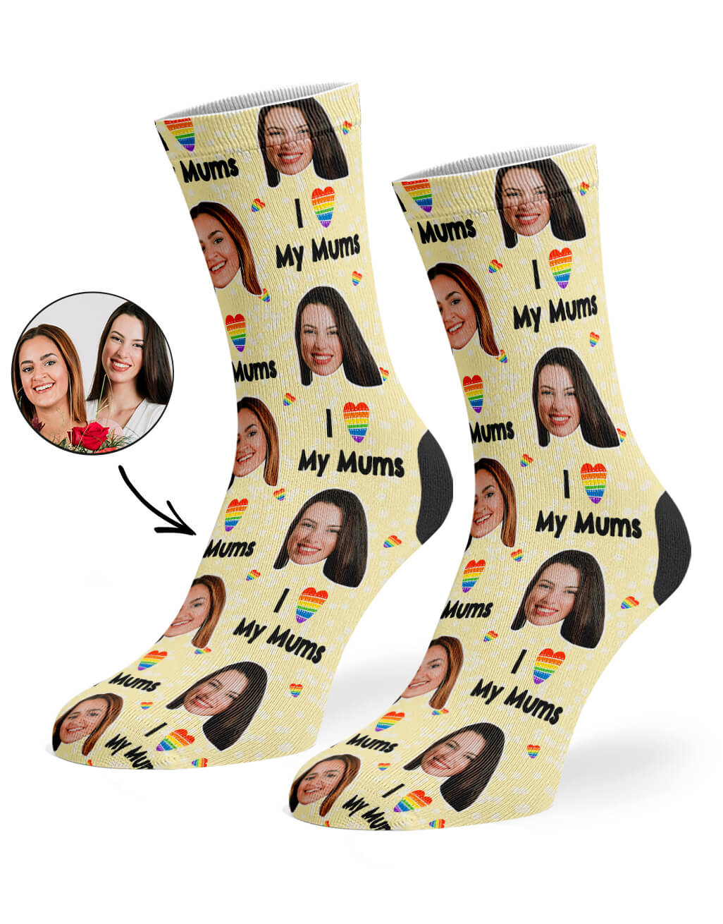 Custom Photo I Love My Mums Socks