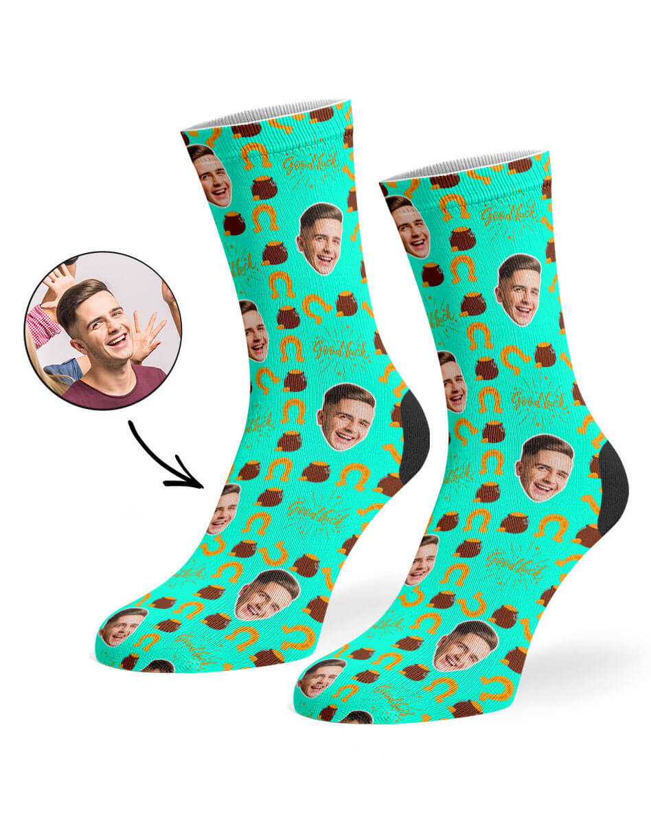 Your Photo On Lucky Horseshoe Socks