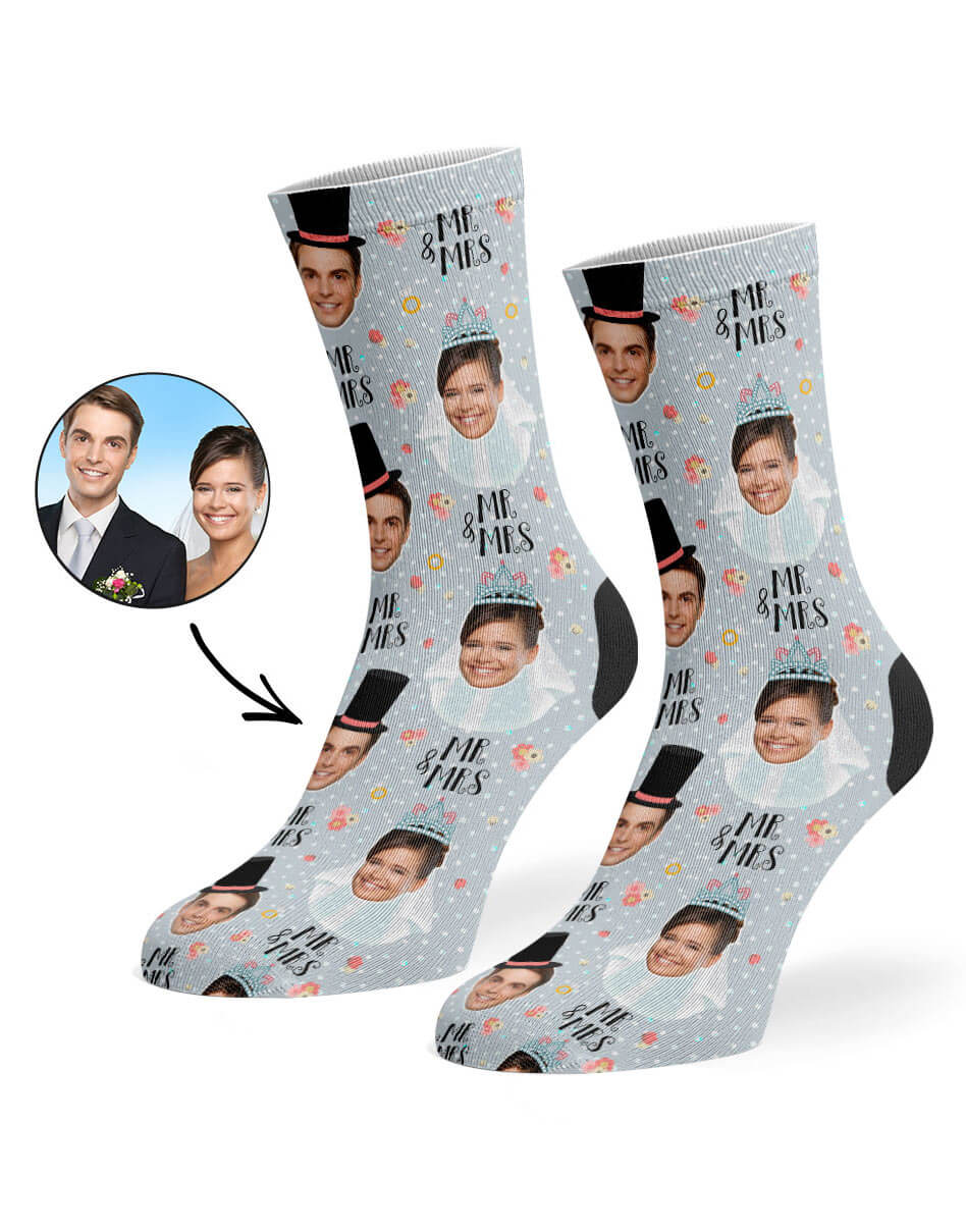Mr & Mrs Marriage Props Photo Socks