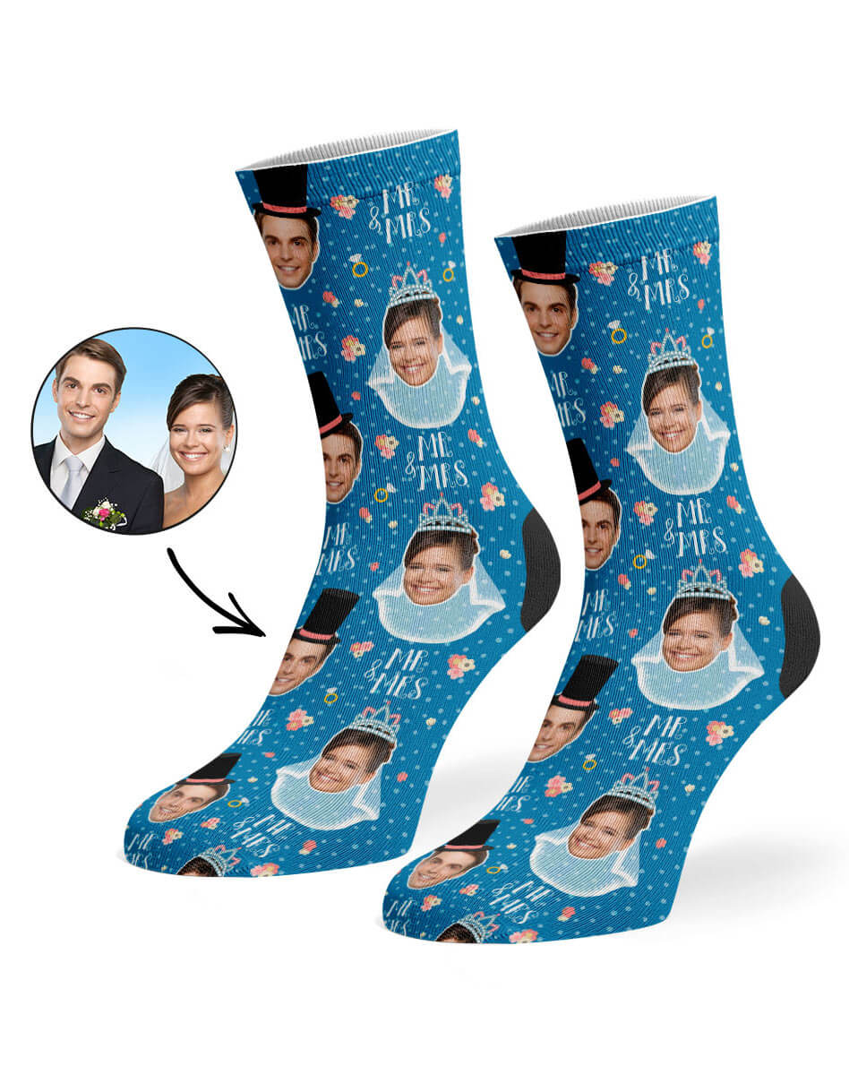 Mr & Mrs Marriage Props Socks With Faces On