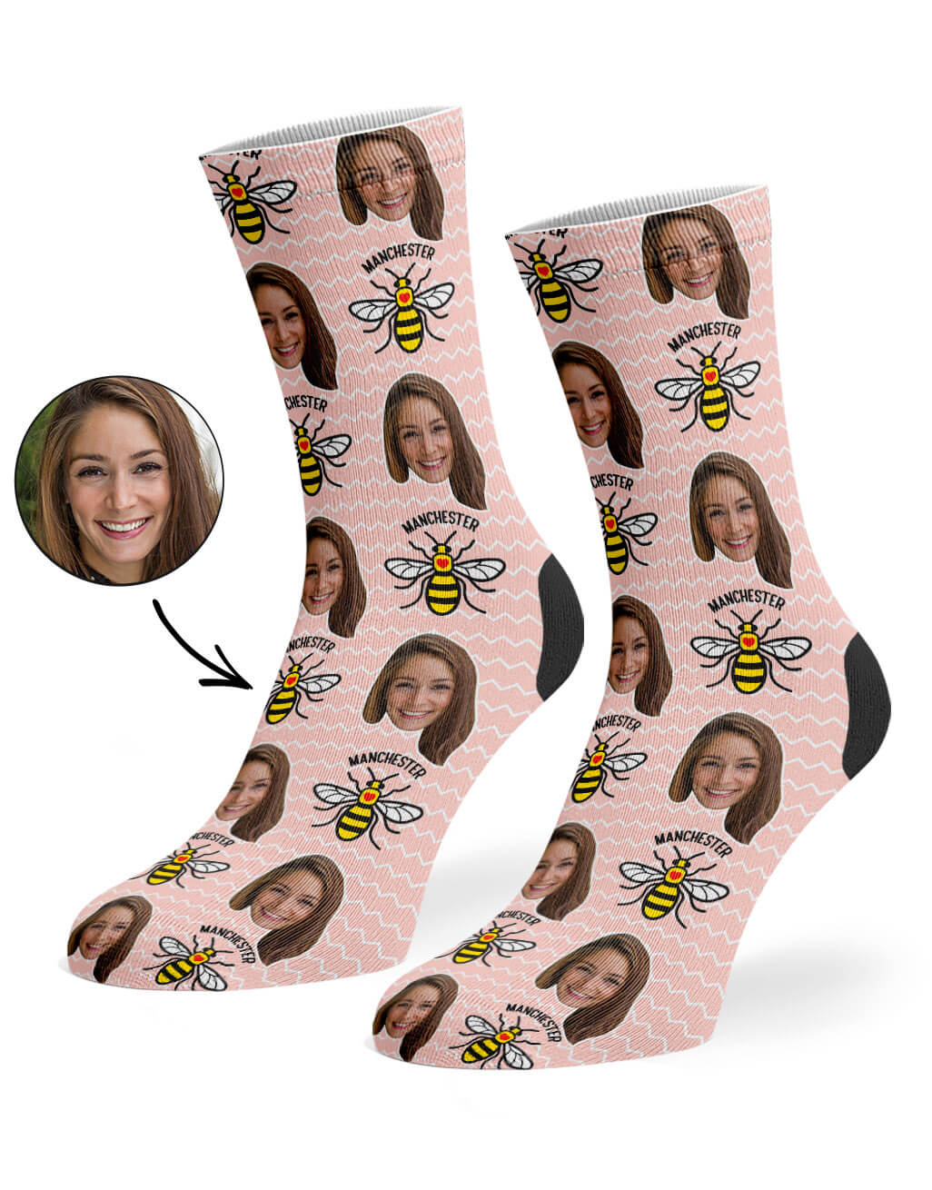 The Manchester Bee Personalised Socks