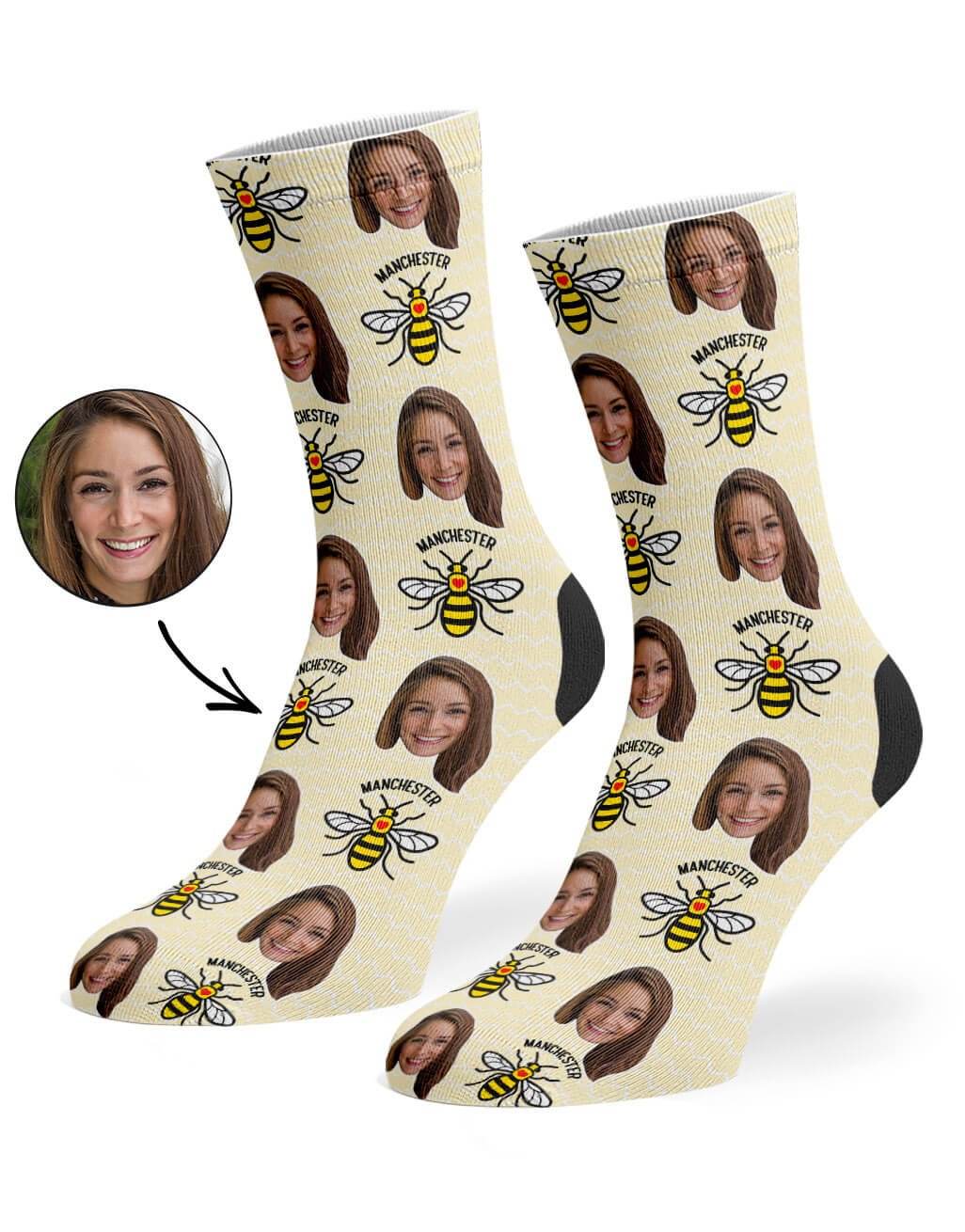 The Manchester Bee Face Socks