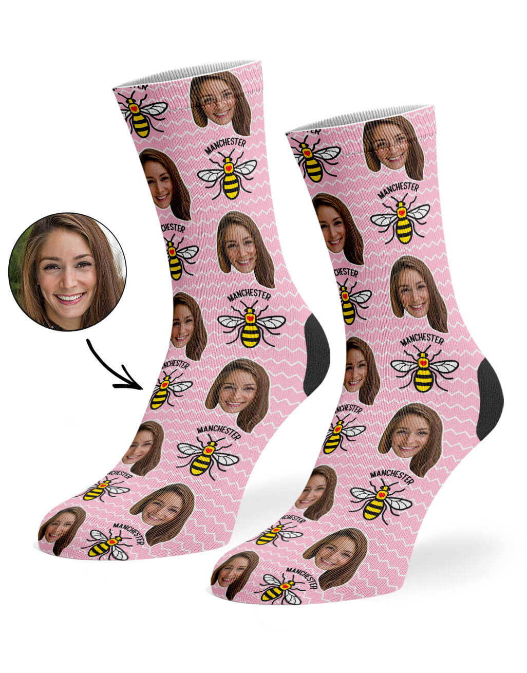 The Manchester Bee Photo Socks