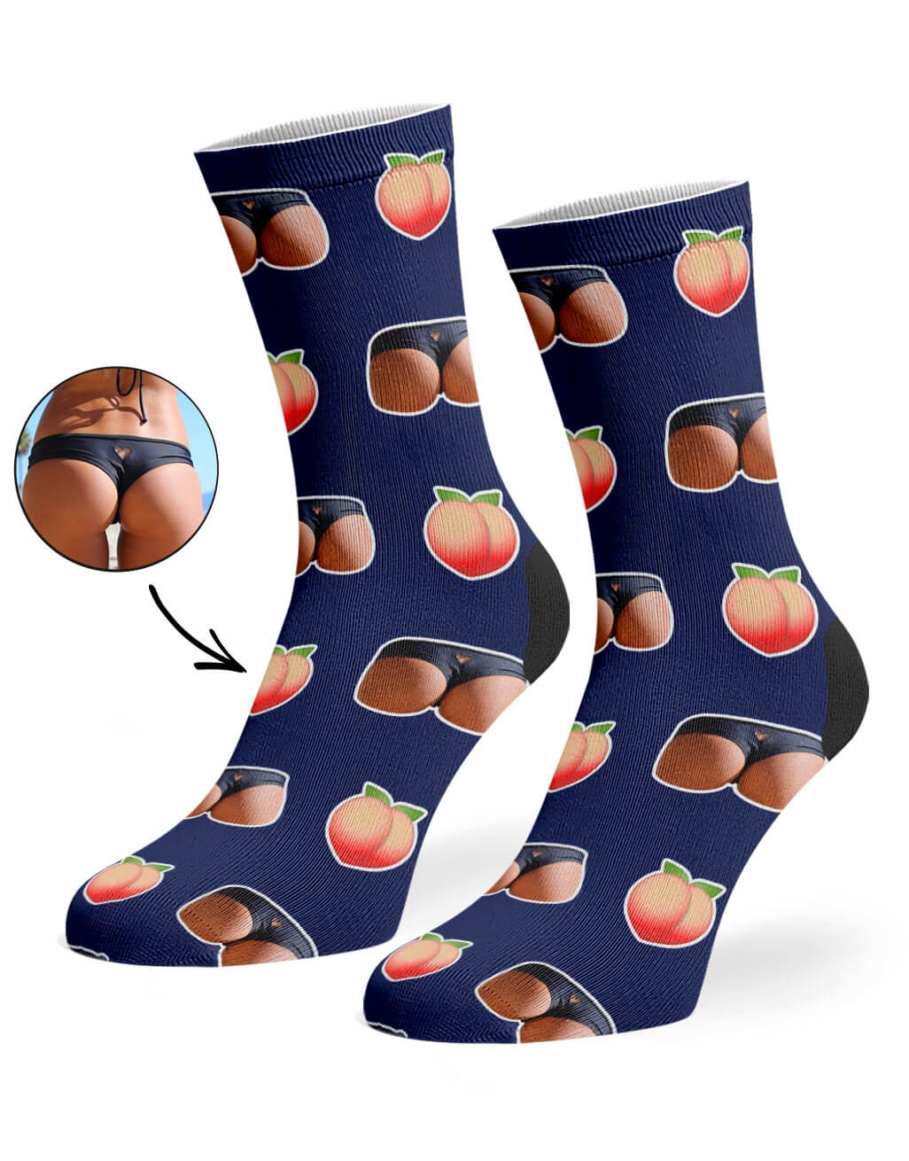 Personalised Booty Photo Gift Socks