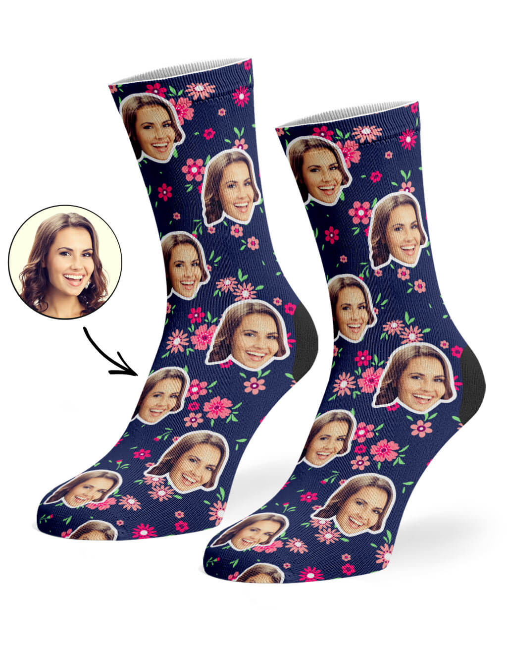 Flower Socks With Photo On Them
