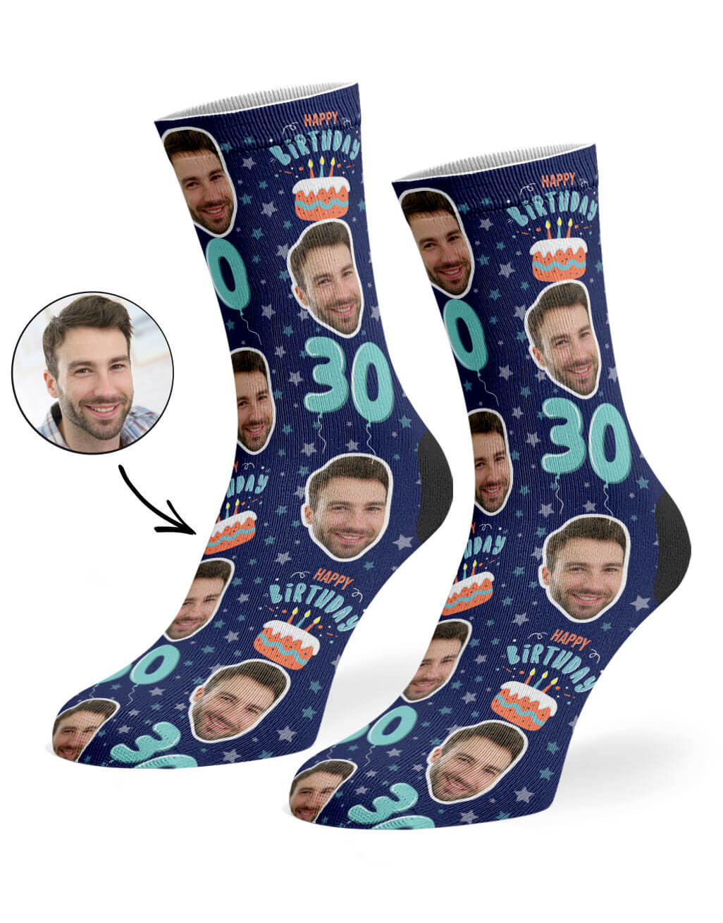Custom Happy 30th Birthday Socks