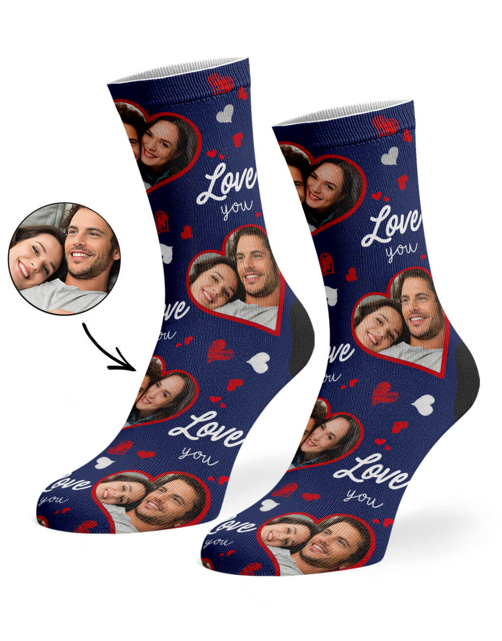 Heart Photo Collage Socks With Your Photos On