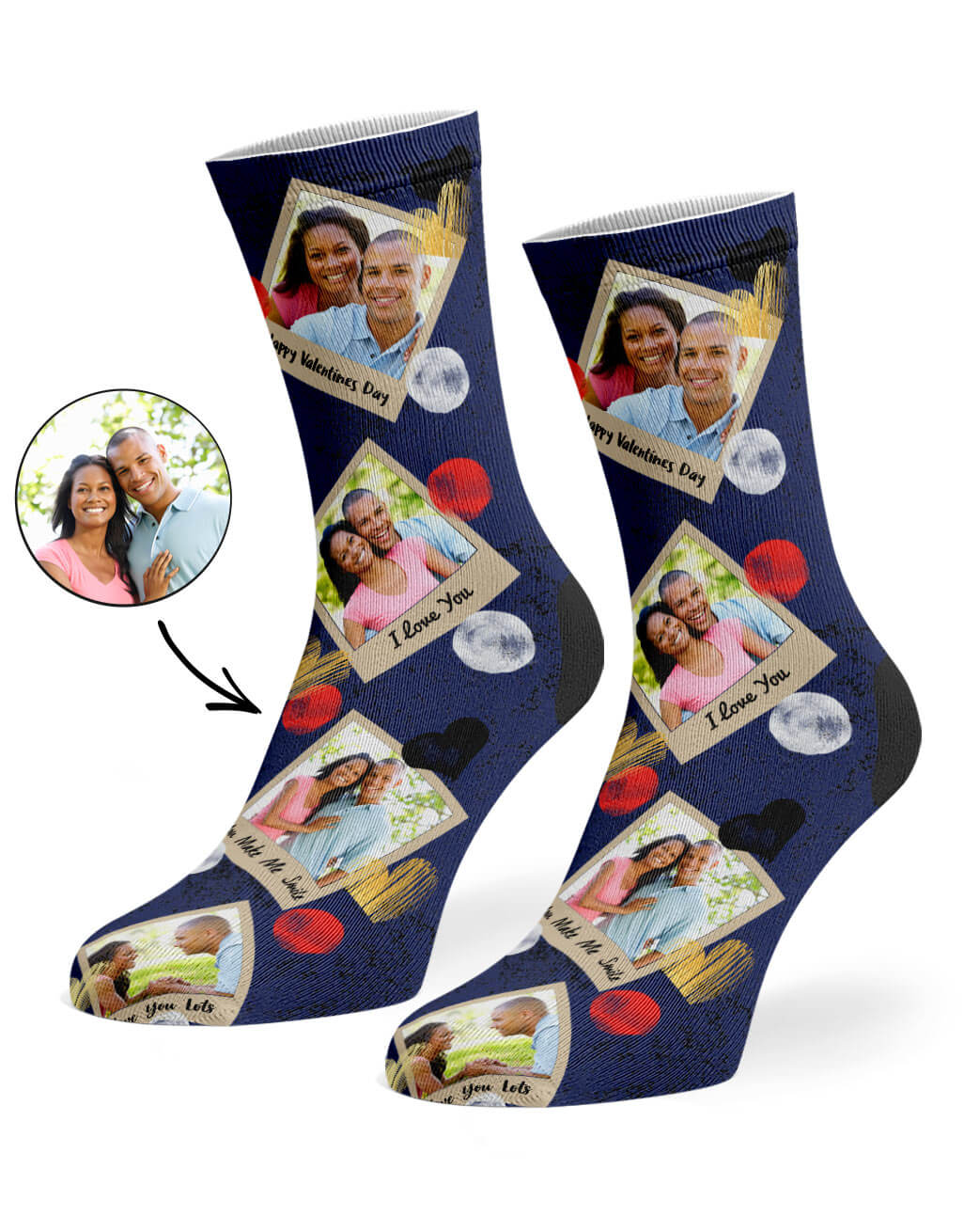 Custom Polaroid Love Socks