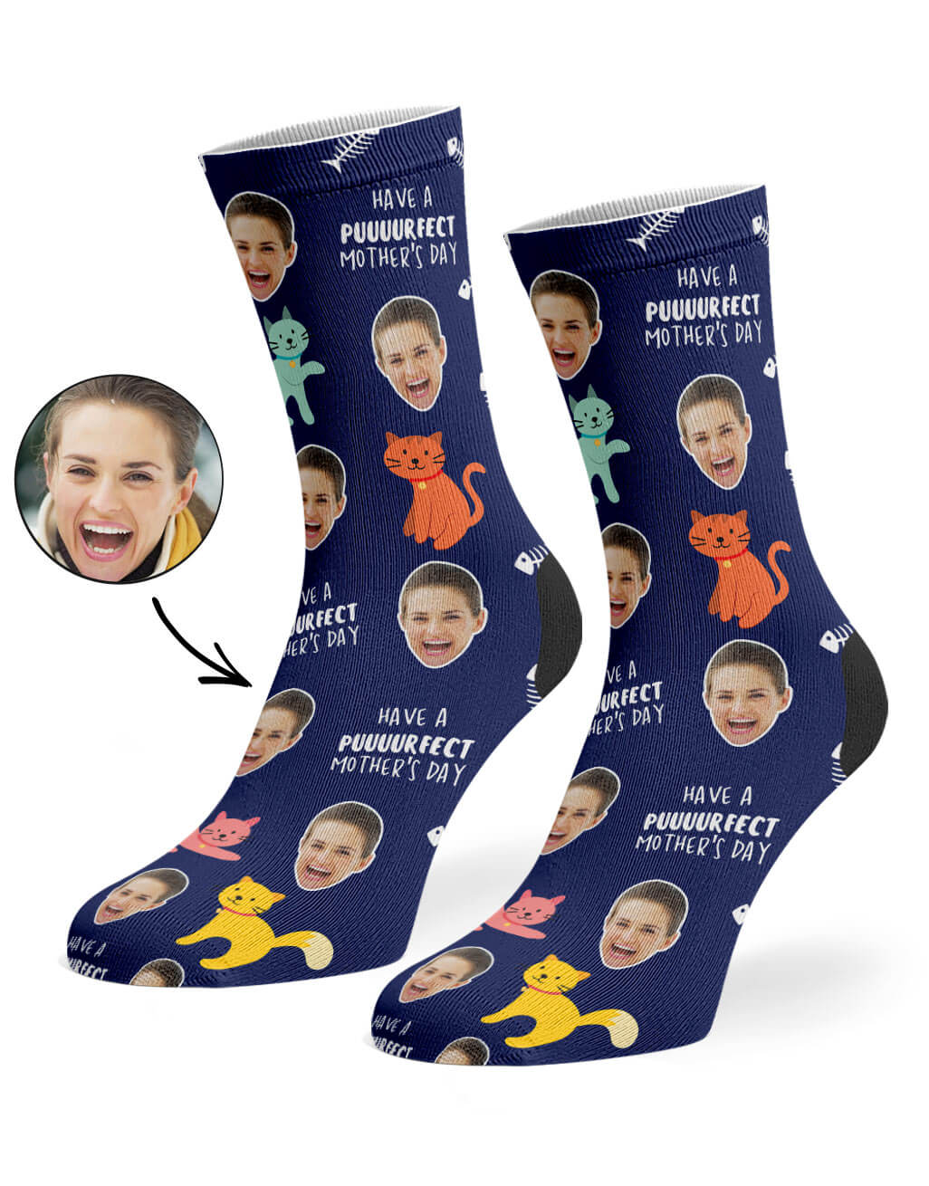 Purrfect Mother's Day Socks With Photo On