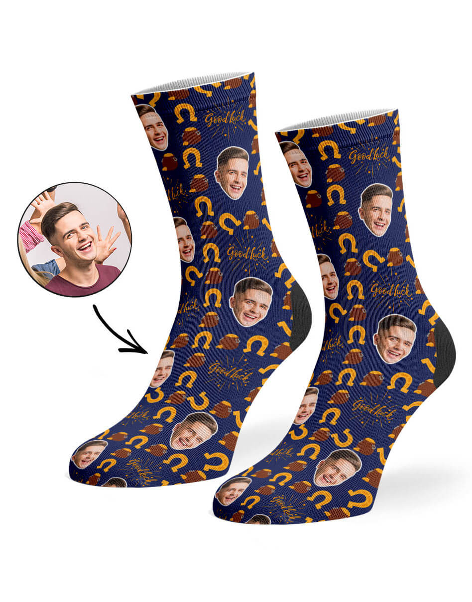 Your Face On Lucky Horseshoe Socks