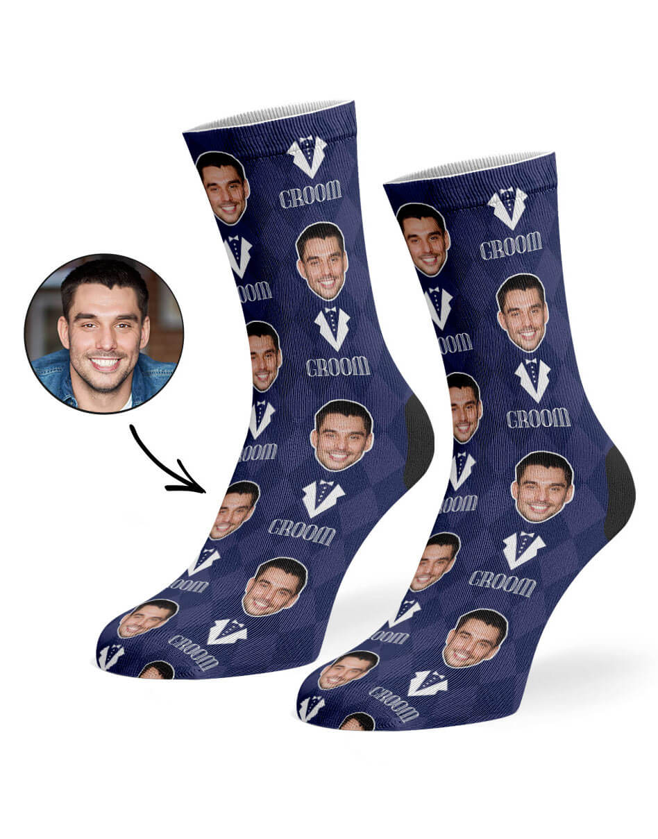 Groom's Photo On A Pair Of Socks