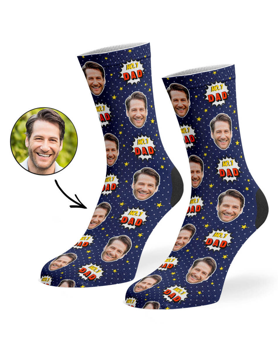 Navy Number 1 Dad Socks