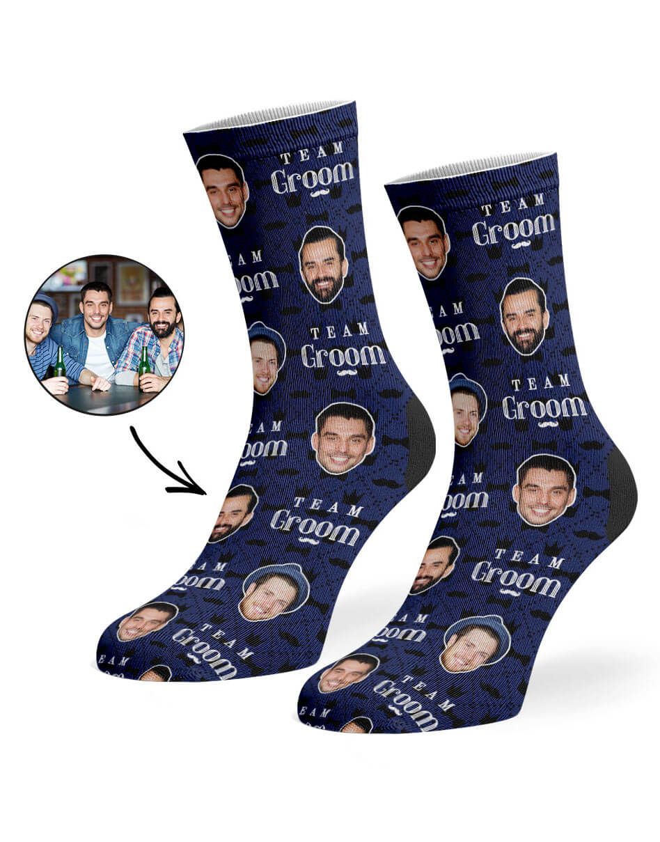 Team Groom Socks With Photos On