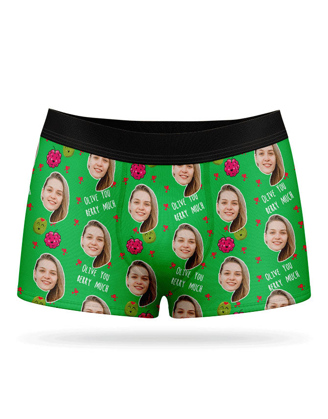 Olive You Berry Much Face Boxer Shorts